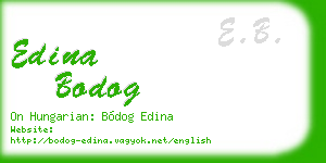 edina bodog business card